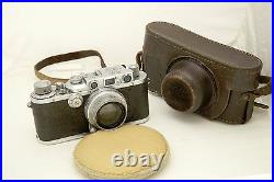 1936 Leica III camera with Leitz Summar F=5cm 12 lens and case