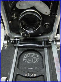 1940s LINHOF Technika III 4x5 FILM Camera with2 LENSES- 9cm Weitwinkel, 15cm Xenar