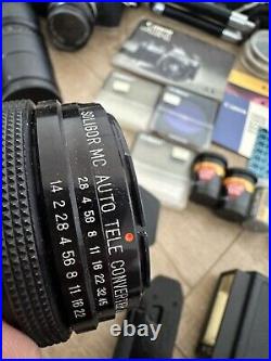 1976 CANON AE-1 SLR Kit Vintage Camera Lens Flash Winder Manuals Japan Made TEST