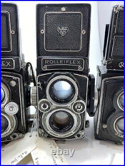 5 VINTAGE ROLLEIFLEX TLR TWIN LENS CAMERA LOT For Restoration, Parts Or Repair