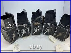 5 VINTAGE ROLLEIFLEX TLR TWIN LENS CAMERA LOT For Restoration, Parts Or Repair
