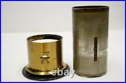 AS-IS Antique Brass Camera Lens Jas H Smith Chicago 1/2 Size Globe Portrait Vtg