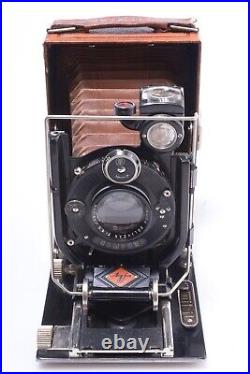 Agfa Isolar Rare Luxus Brown 9x12cm Folding Camera Solinear 135mm 4.5 Lens
