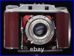 Agfa Isolette III f4.5 Solinar NEW BURGUNDY Leatherette & RED Bellows Agfa Isolette III f4.5 Solinar NEW BURGUNDY Leatherette & RED Bellows