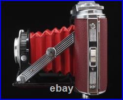 Agfa Isolette III f4.5 Solinar NEW BURGUNDY Leatherette & RED Bellows Agfa Isolette III f4.5 Solinar NEW BURGUNDY Leatherette & RED Bellows