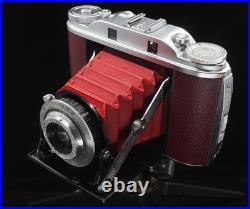 Agfa Isolette III f4.5 Solinar NEW BURGUNDY Leatherette & RED Bellows Agfa Isolette III f4.5 Solinar NEW BURGUNDY Leatherette & RED Bellows