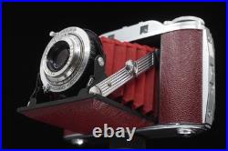 Agfa Isolette III f4.5 Solinar NEW BURGUNDY Leatherette & RED Bellows Agfa Isolette III f4.5 Solinar NEW BURGUNDY Leatherette & RED Bellows