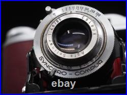 Agfa Isolette III f4.5 Solinar NEW BURGUNDY Leatherette & RED Bellows Agfa Isolette III f4.5 Solinar NEW BURGUNDY Leatherette & RED Bellows