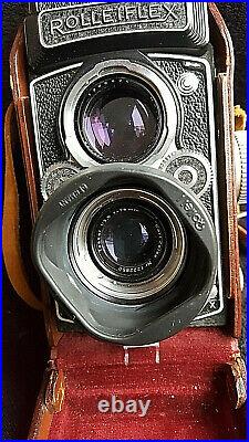 Ancien ROLLEIFLEX 3.5F Tessar 75mm Carl Zeiss Twin Lens Rollei F&H +housse TESTÉ