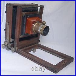 Antique 4x5 Folding Bellows Wooden Film Camera Kleine Optical PARIS SEII Lens