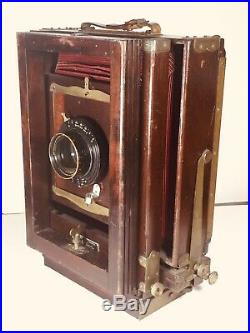 Antique 8x10 Wood Eastman Kodak No. 2-D View Camera WithGundlach Perigraphic Lens