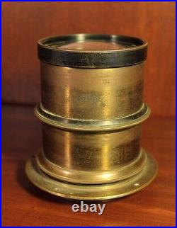 Antique Brass Photo Lens Calhoun Rapid Perspective Old Vintage Camera c. 1900