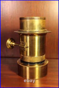 Antique Brass Photo Lens Petzval Old Vintage Camera c. 1900