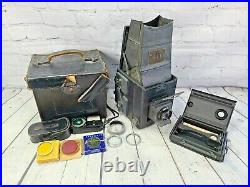 Antique Folmer Graflex Series B Camera Pack & Roll Adapter Kodak Lens + More