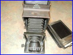 Antique R. B Auto GRAFLEX Curtain Camera Tele-Optar f5.6 LENS Vtg 10 4 1/4 3 1/4