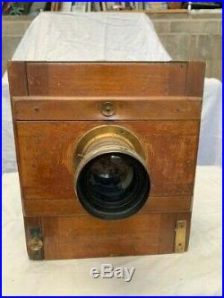 Antique Wooden 5 X 7 Field Camera (used for wet plate) E. Suter Aplanat # 2 Lens