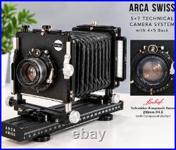 Arca-Swiss Model C 5×7 Technical Camera with 4×5 Back Schneider Xena 210mm lens
