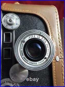 Argus Vintage Camera & Set Rolleinar Lens Leather Case Rolleisoft Range Finder