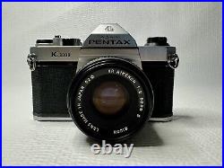 Asahi Pentax K1000 Vintage 35mm Film Camera + 2 Lens Flash Manual & More WORKS