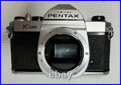 Asahi Pentax K1000 Vintage 35mm Film Camera + 2 Lens Flash Manual & More WORKS