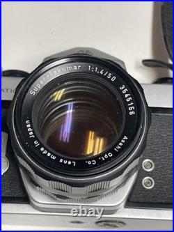 Asahi Pentax Spotmatic 35mm Film Camera Super-Takumar 50mm f/1.4 Lens + Case
