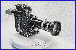 BEAUTY! BOLEX SBM 16MM MOVIE CAMERA WITH 16-100mm 1.9f lens READY TO FILM
