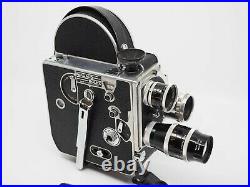 Bolex H16 16mm Movie Camera Kern Paillard 16/25/75mm Lens Original Box