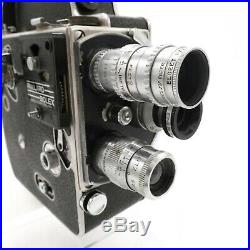 Bolex H8 H-8 (1941) 8mm Movie Film Camera with 3 Lens Fully Working S8-2176