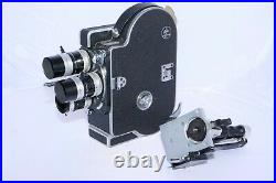 Bolex H8 Reflex 8mm movie camera with 3 Kern C-mount lenses with preset aperture