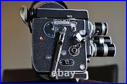 Bolex H8 Reflex camera body with three switar lenses
