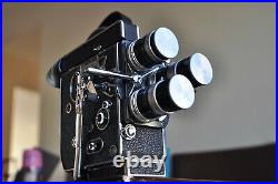 Bolex H8 Reflex camera body with three switar lenses