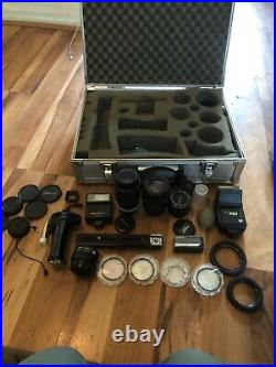 Box Of Vintage Camera Lenses & Accessories