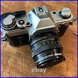 CANON AE-1 Vintage 1980 35mm SLR Film Camera w 50mm f1.8 Lens + Xtras Working