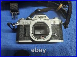 CANON AT-1 SLR 35mm Film Camera with Zoom Lens Vintage With Bags And Extras