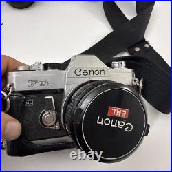 CANON FTb QL 35mm Film Camera SLR Lens & Case Lot READ DESCRIPTION