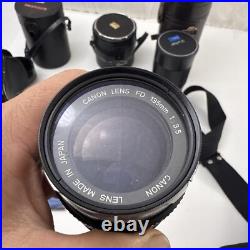 CANON FTb QL 35mm Film Camera SLR Lens & Case Lot READ DESCRIPTION