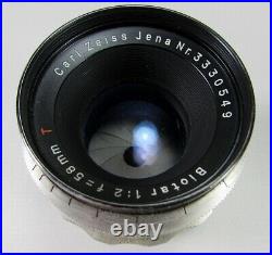 CARL ZEISS JENA LENS Nr. 3330549 Biotar 12 f = 58 mm T vintage Camera Equipment