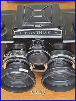 Camera Panoramic SPUTNIK STEREO twin Lens Reflex Vintage Format 6x6 USSR