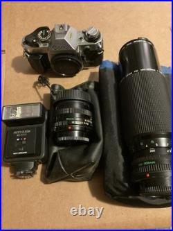 Cannon AE-1 Program, Dx700 Flash, 50mm & 100 -300 Zoom Lens Vintage Camera