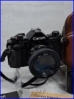Canon A-1 Vintage Film Camera With 50mm Lens Untested Japan woth xtras untested