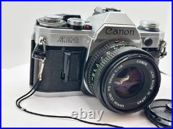 Canon AE-1 35 mm Camera 50mm f1.8 FD Lens & vintage strap FILM Tested