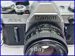 Canon AE-1 35 mm Camera 50mm f1.8 FD Lens & vintage strap FILM Tested