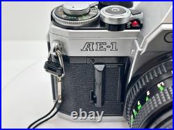 Canon AE-1 35 mm Camera 50mm f1.8 FD Lens & vintage strap FILM Tested Canon AE-1 35 mm Camera 50mm f1.8 FD Lens & vintage strap FILM Tested