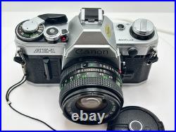 Canon AE-1 35 mm Camera 50mm f1.8 FD Lens & vintage strap FILM Tested