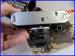 Canon AE-1 35mm Camera Bundle Kit Combo, Flash, 50mm 11.8 Lens, Vintage Strap