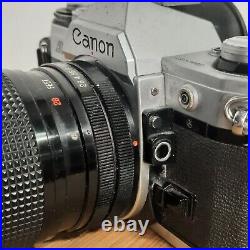 Canon AE-1 35mm Film Camera with Vivitar Macro 28-90mm 12.8 Lens Japan Vintage