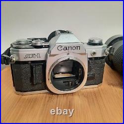 Canon AE-1 35mm Film Camera with Vivitar Macro 28-90mm 12.8 Lens Japan Vintage