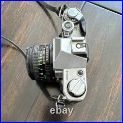 Canon AE-1 35mm SLR Film Camera Black Silver with Canon Lens Vintage Photography
