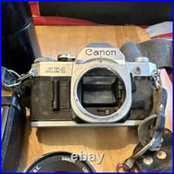 Canon AE-1 35mm SLR Film Camera Silver Black with Lenses and Accessories unteste