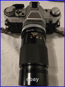 Canon AE-1 35mm SLR Film Camera WithVintage Canon FD Lens 200mm 14 Made In Japan
